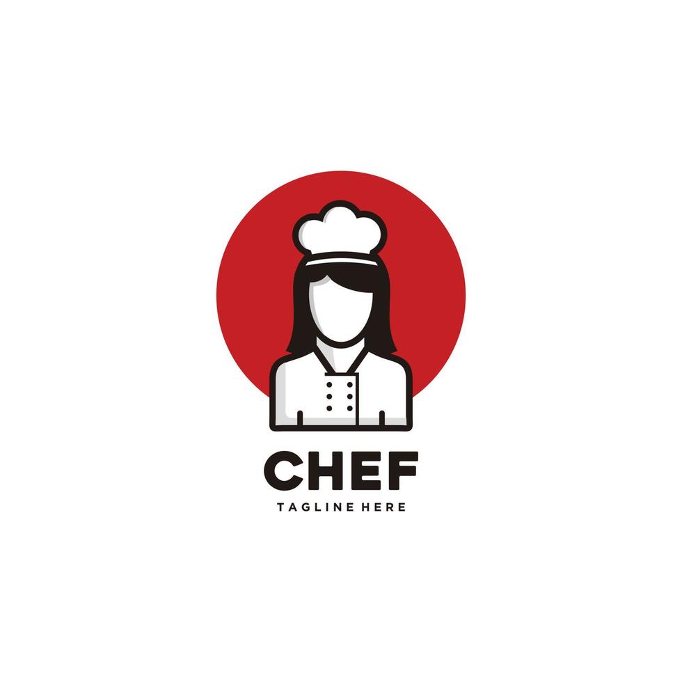 Chef woman logo icon vector for pastry, restaurant, cafe