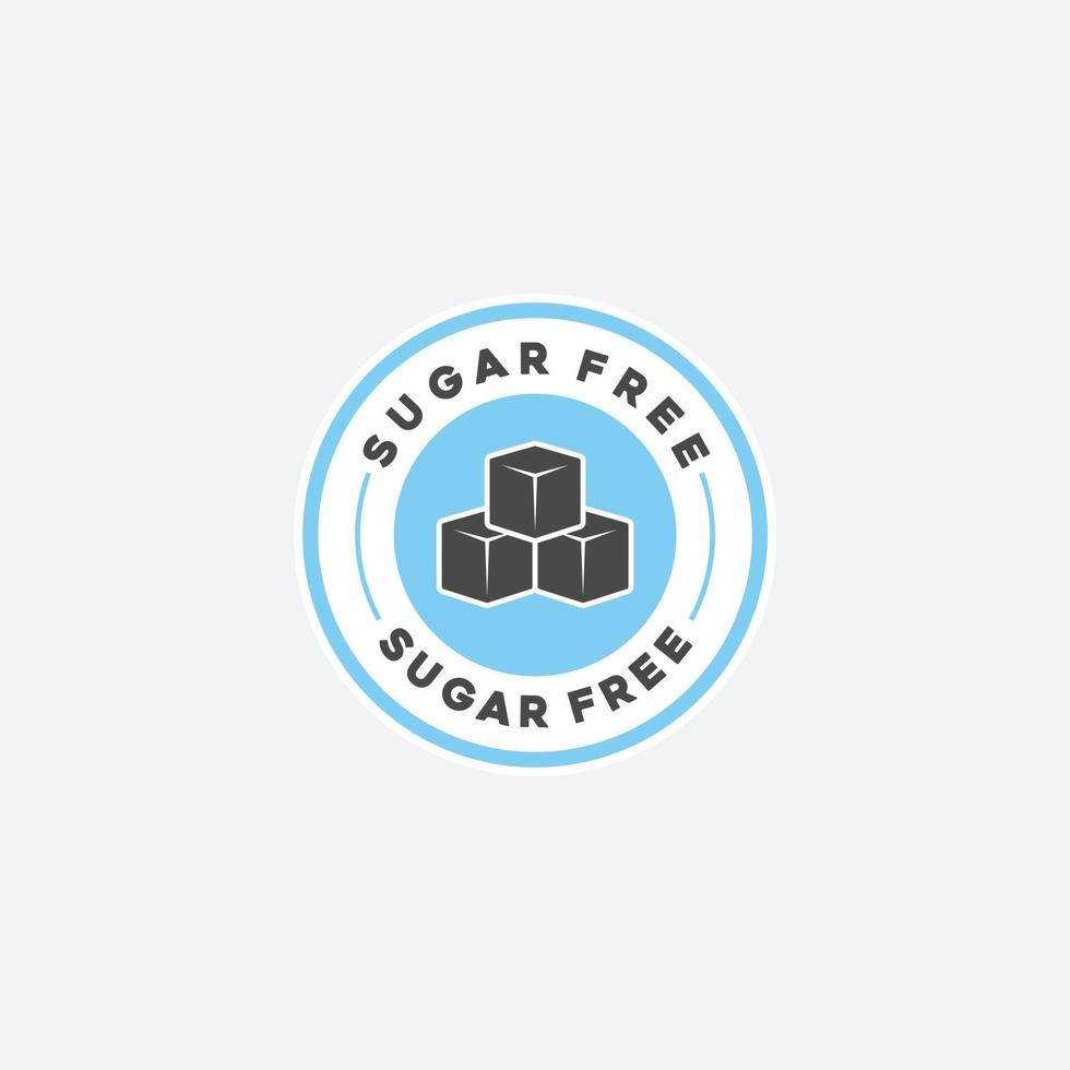 azúcar gratis etiqueta logo diseño icono vector modelo. vector azul azúcar gratis comida símbolo