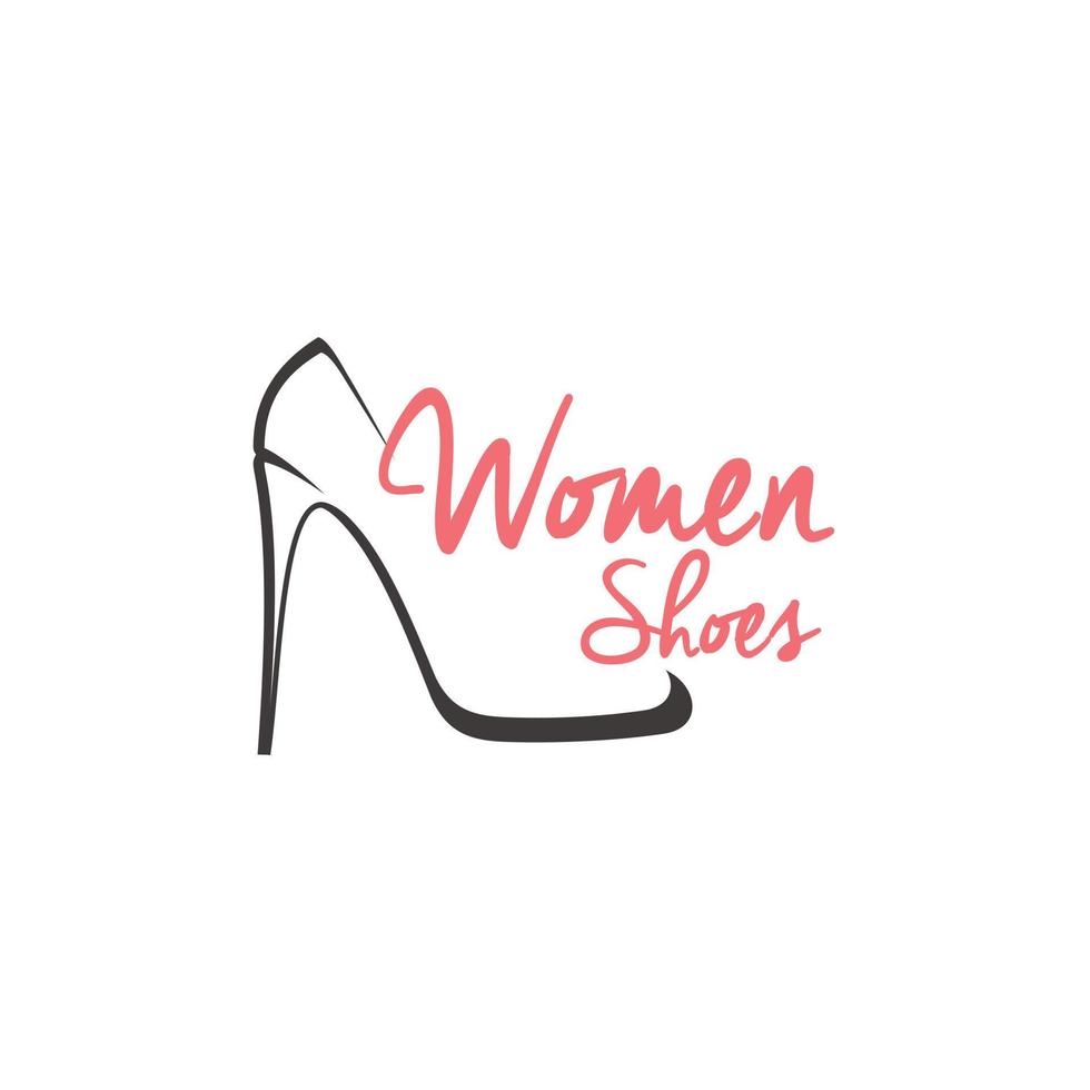 Women shoe high heels beauty logo design icon vector