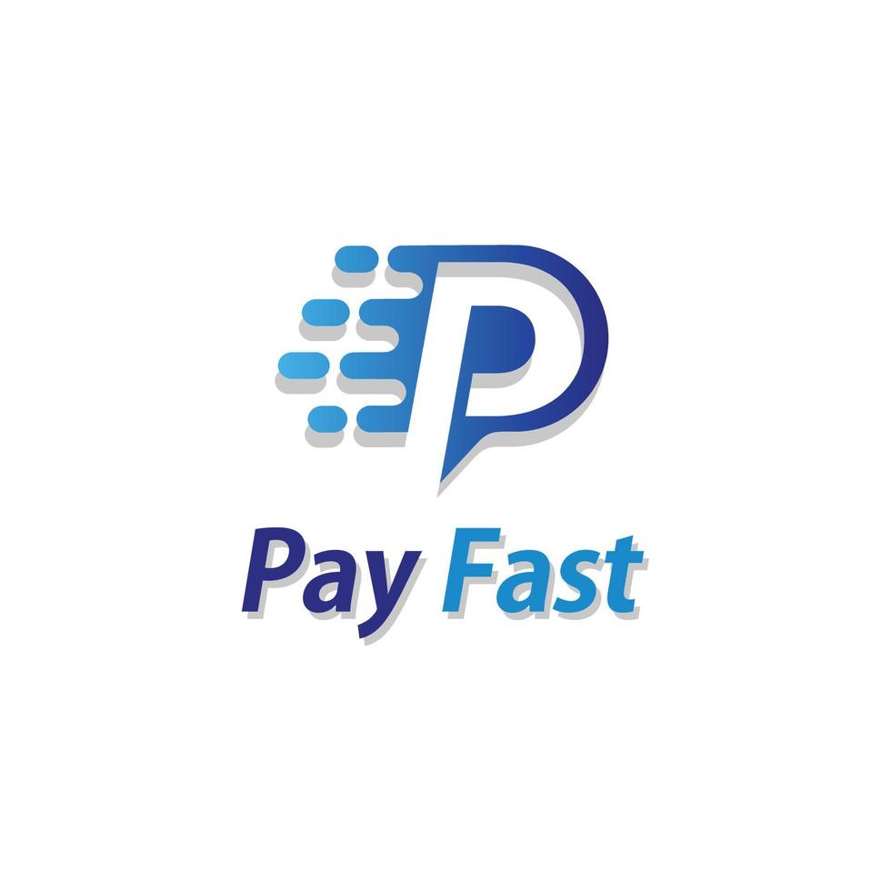 Letter P Fast Pay Digital Electronic Transaction Logo Symbol Icon vector