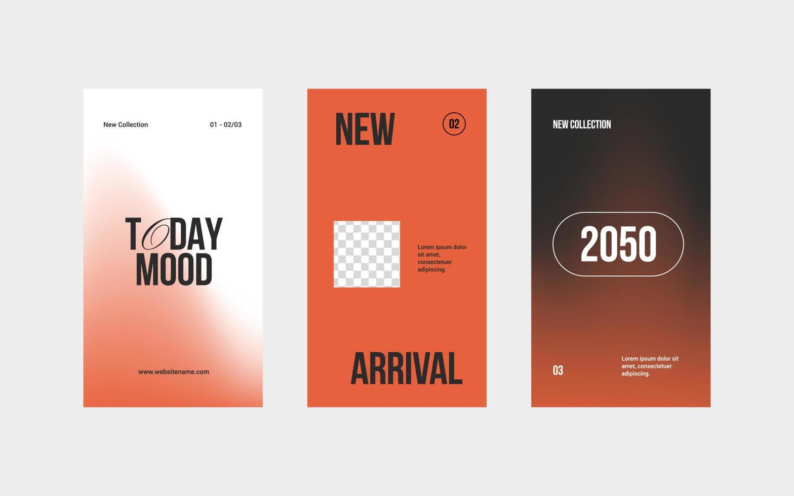 Gradient fashion social media story template vector