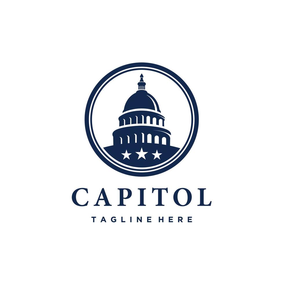Capitol dome building logo design inspiration vector