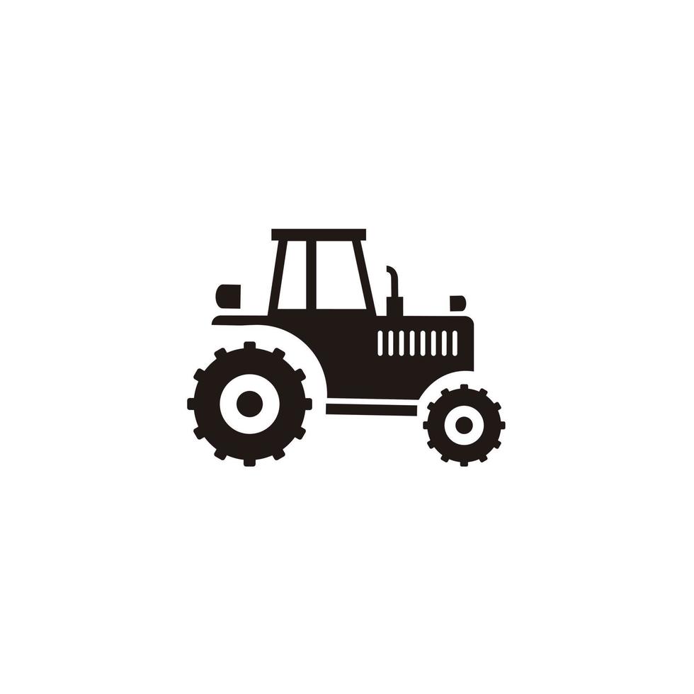 Tractor farm illustration silhouette icon vector. Symbol, logo vector graphics.