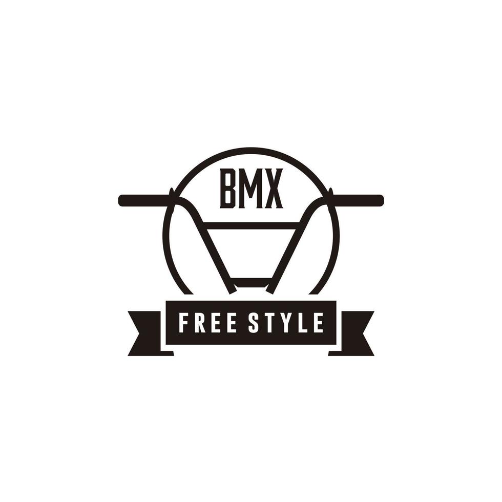 bmx bicicleta bicicleta y circulo logo vector icono