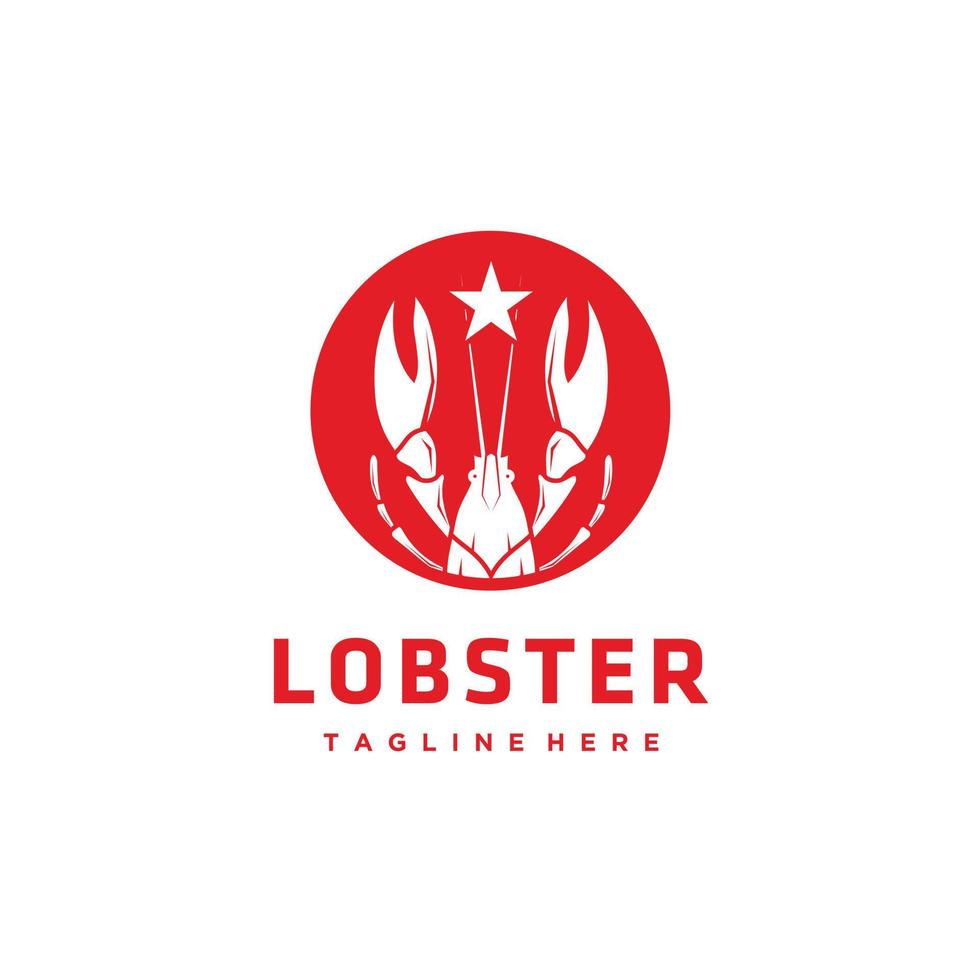 Seafood lobster crayfish prawn logo design inspiration vector