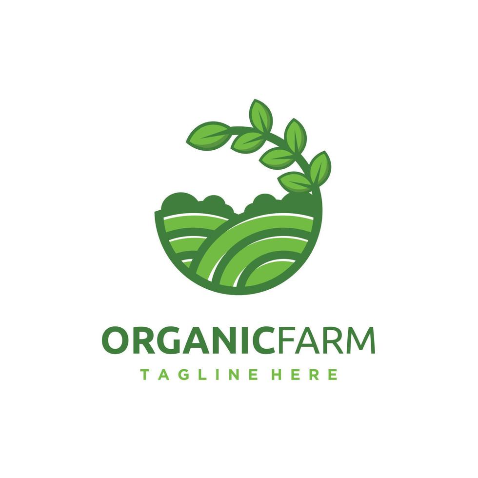 Organic farm agriculture minimalist logo design icon vector