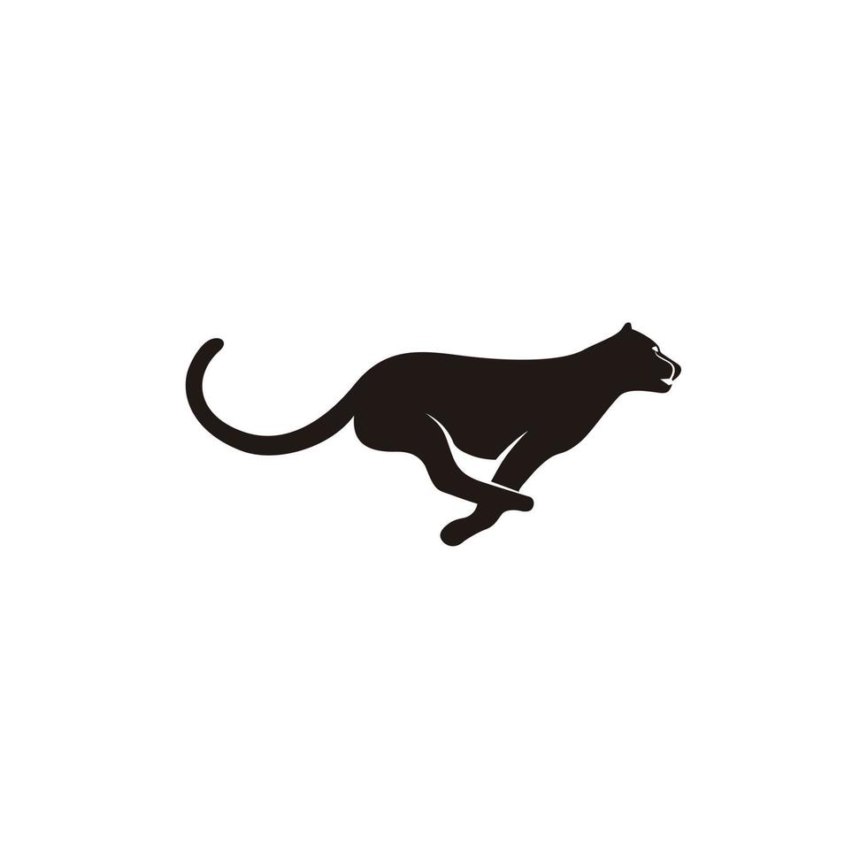 leopardo rápido correr silueta logo icono vector modelo aislado en blanco antecedentes