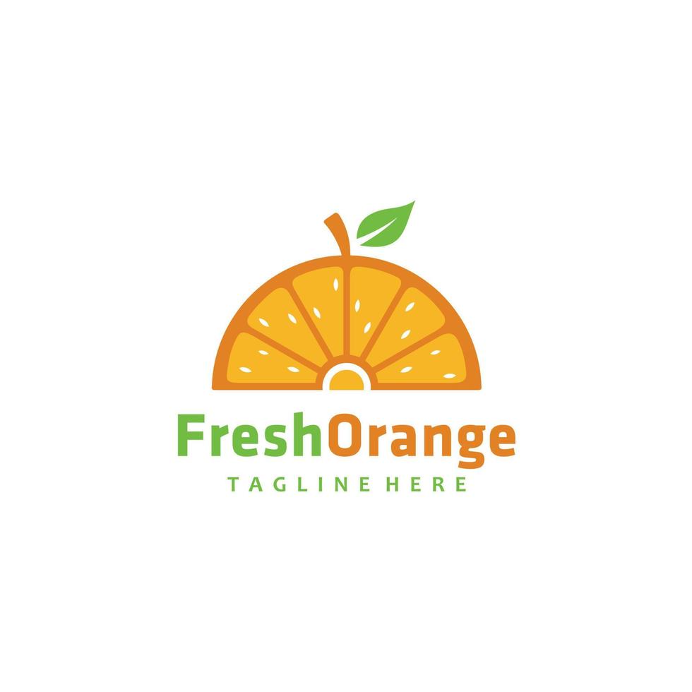 Orange fresh fruit logo design vector inspiration