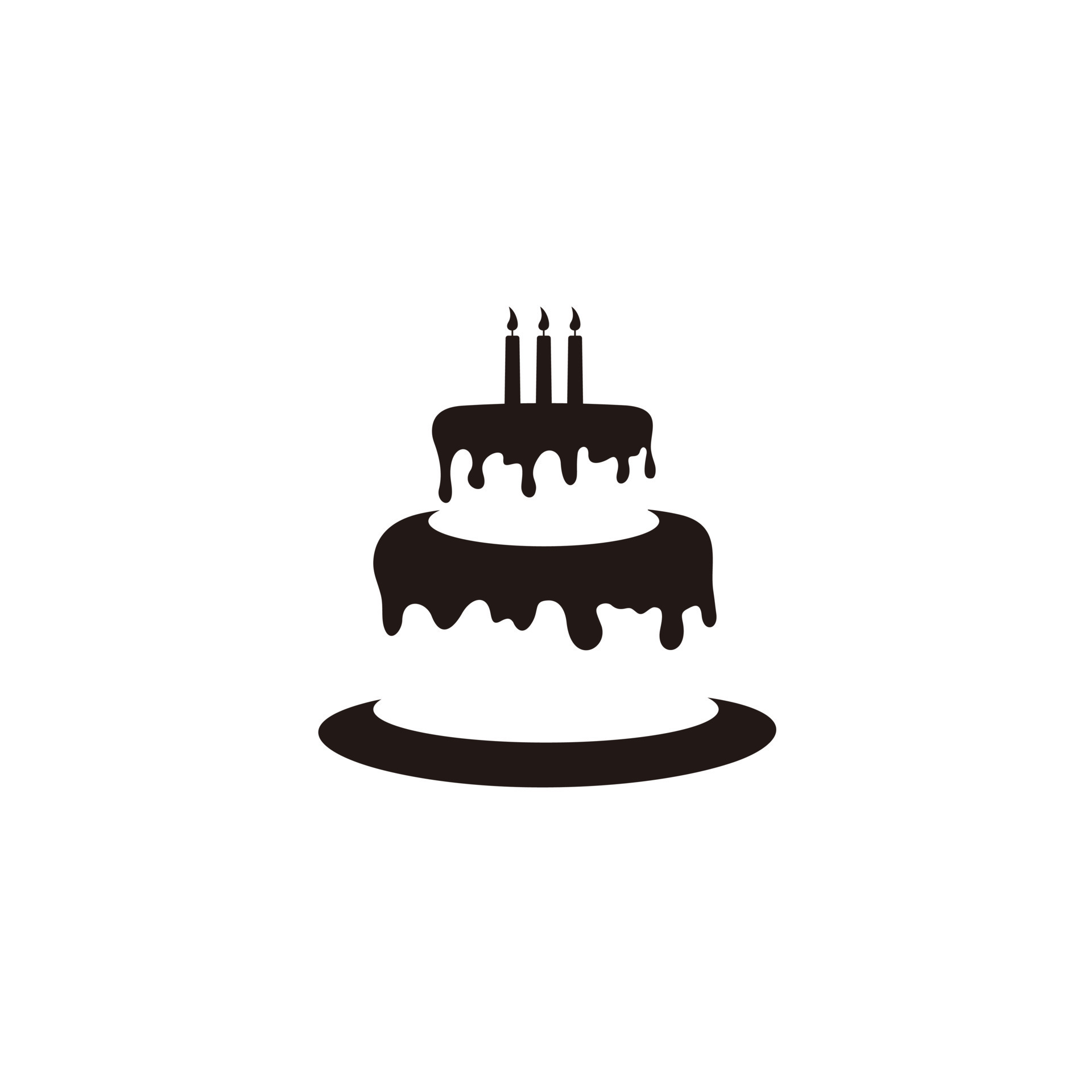 Birthday cake icon vector symbol template logo design color editable  8442058 Vector Art at Vecteezy