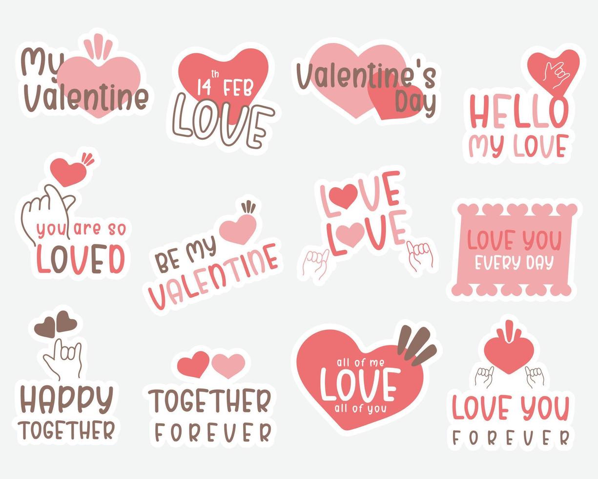 Valentine day labels and elements, Valentine gift labels, Love gift tags. vector