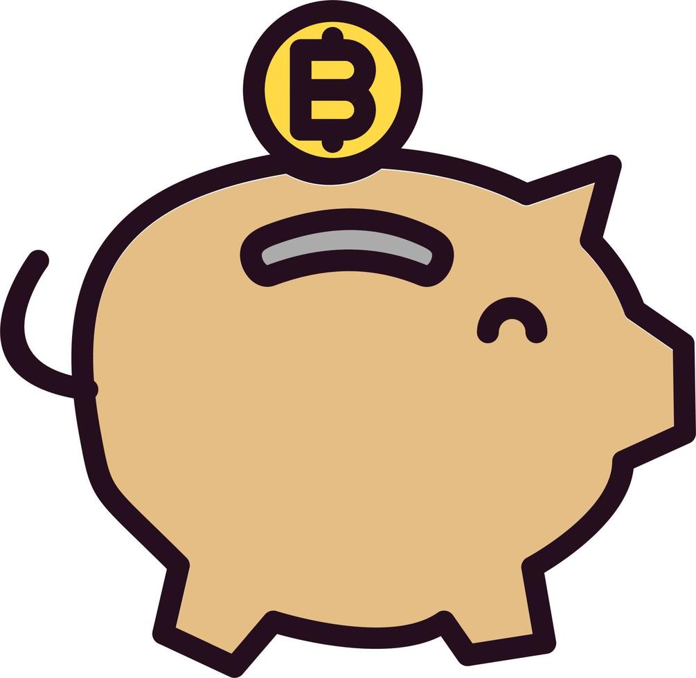 Bitcoin Piggy Bank Vector Icon