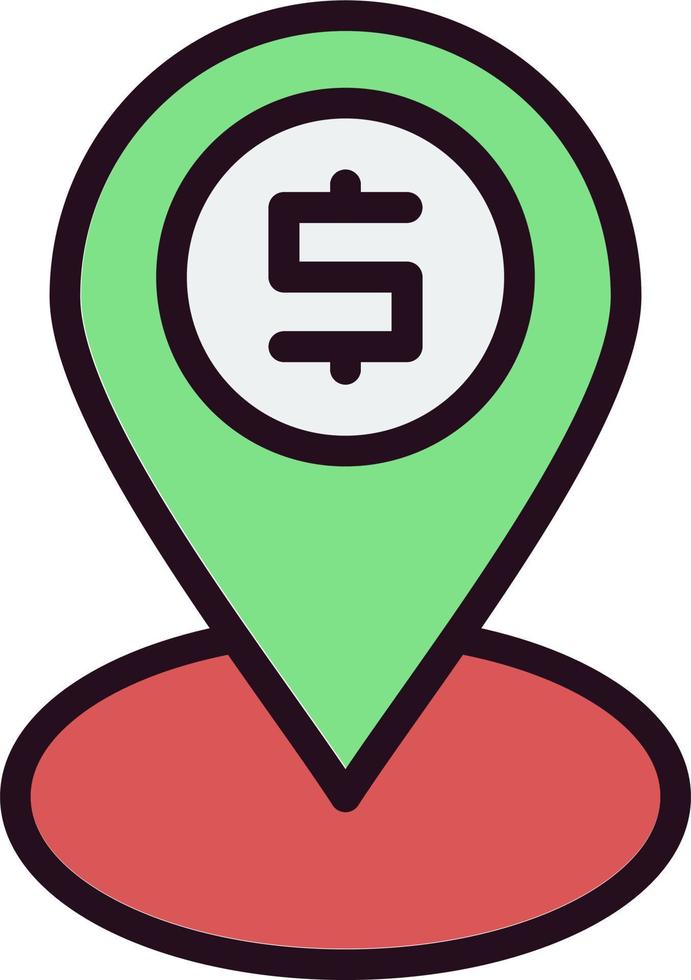 Cash location Vector Icon