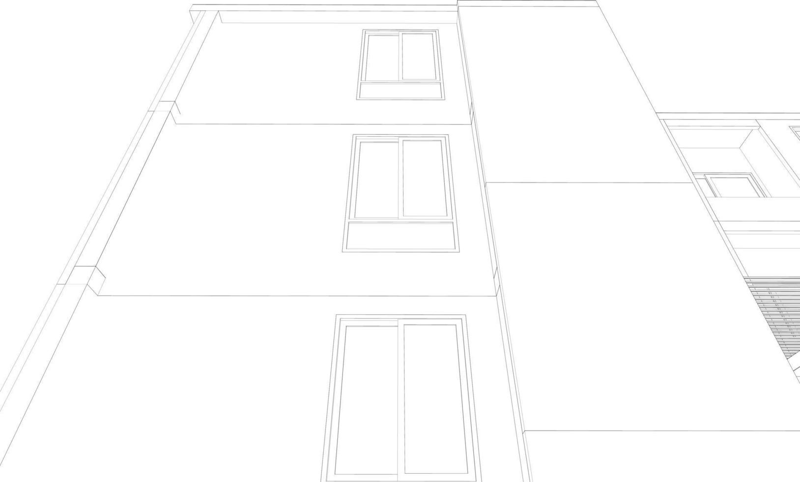 3D illustration of building project vector