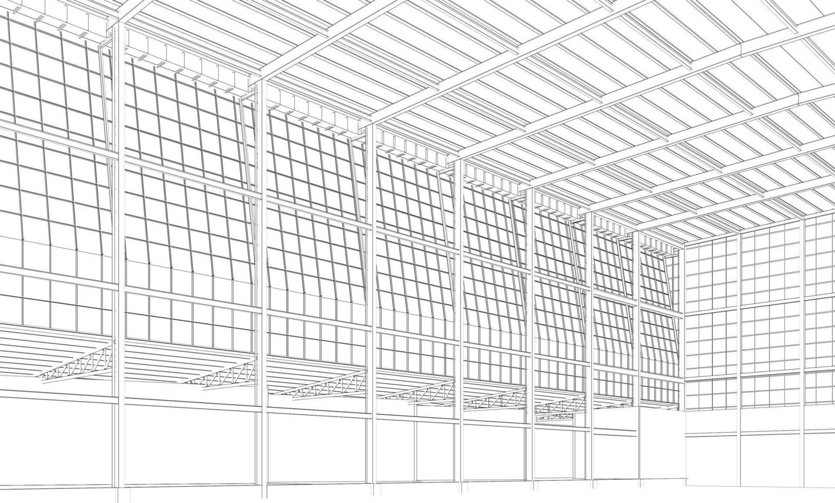 3D illustration of building project vector