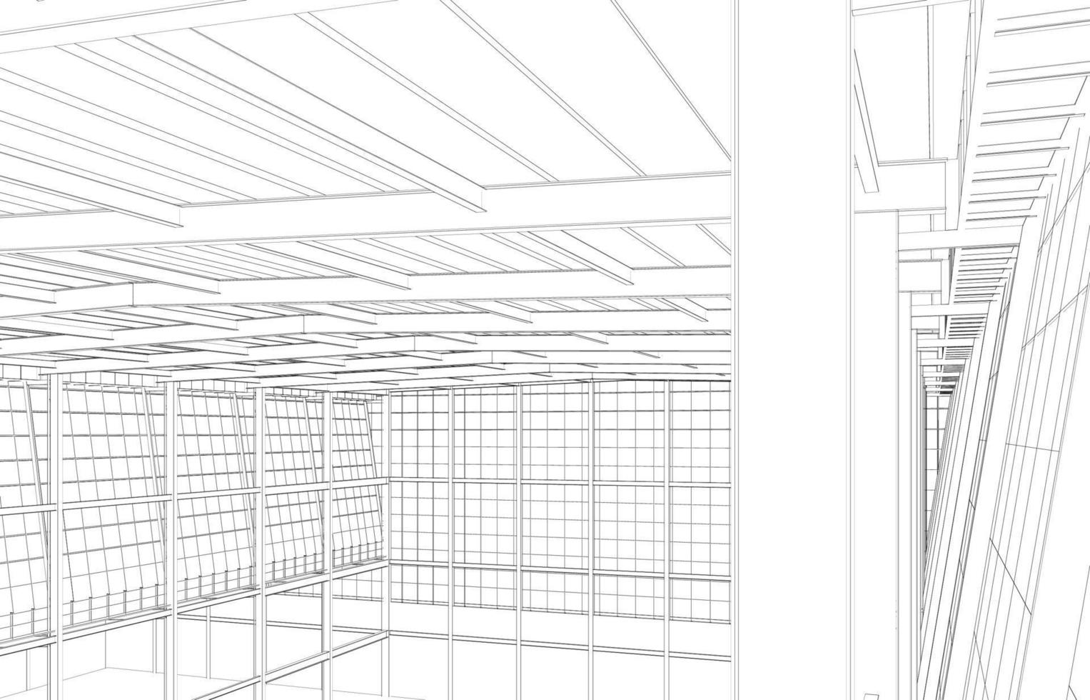 3D illustration of building project vector
