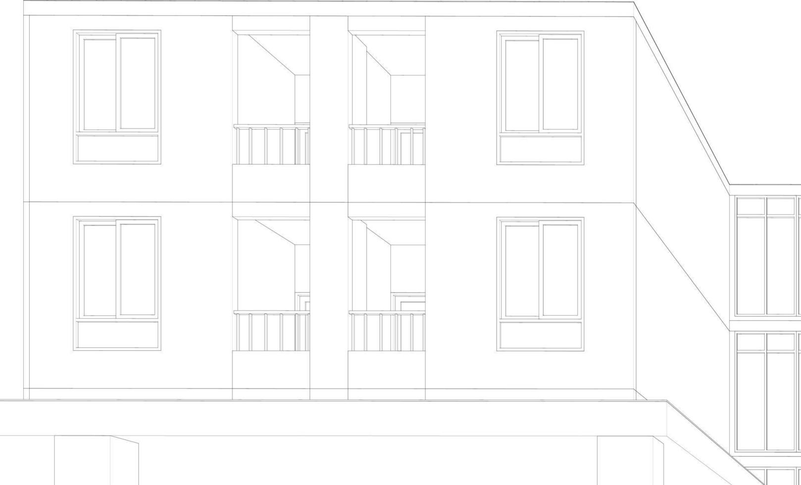 3D illustration of building project vector