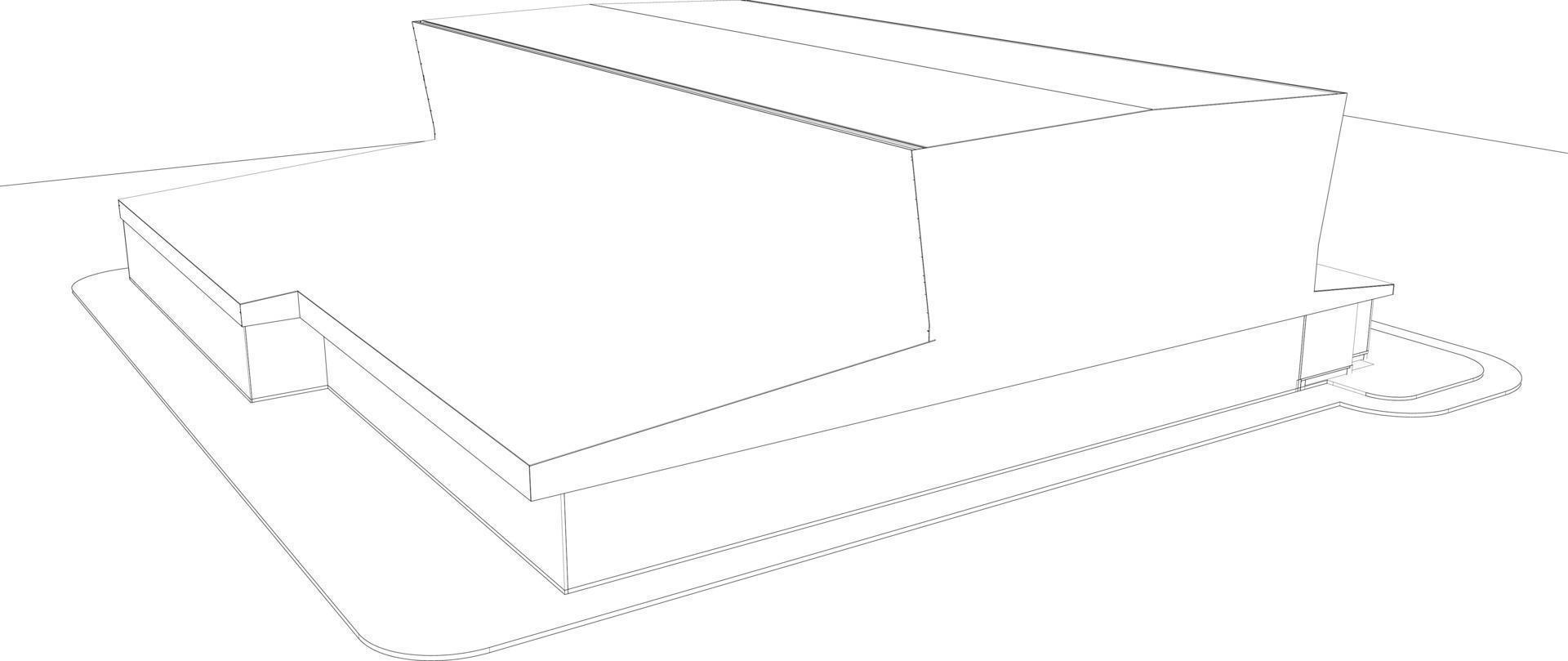 3D illustration of building project vector