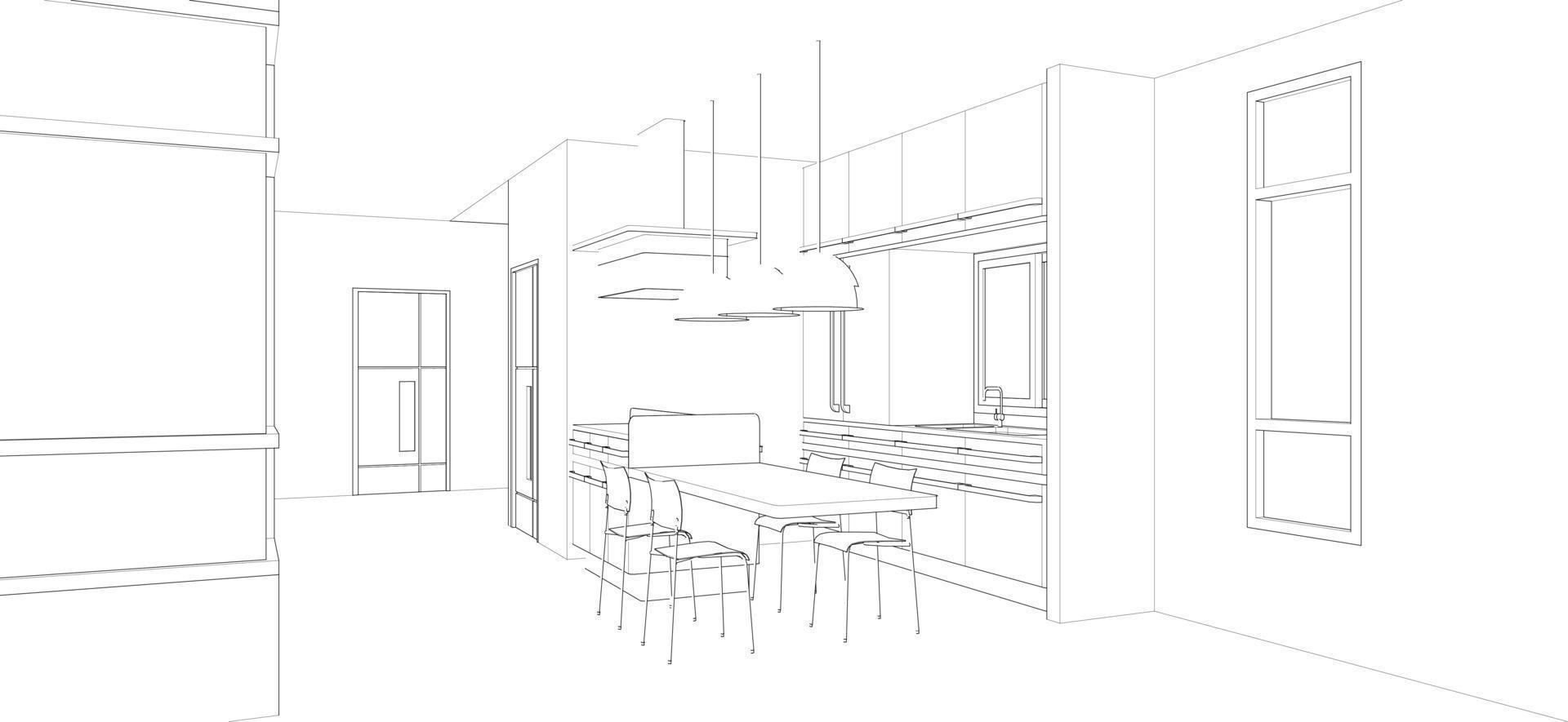 3D illustration of residential project vector