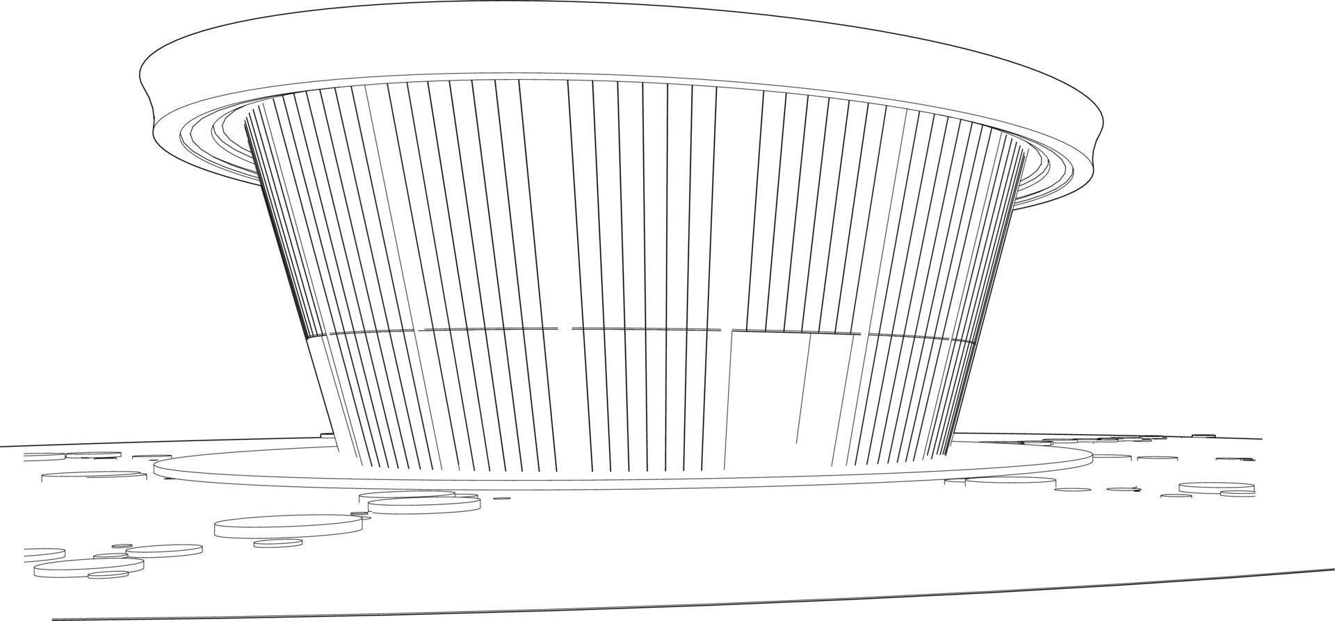 3D illustration of Building in concept vector