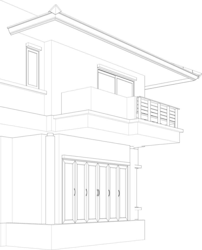 3d ilustración de residencial proyecto vector