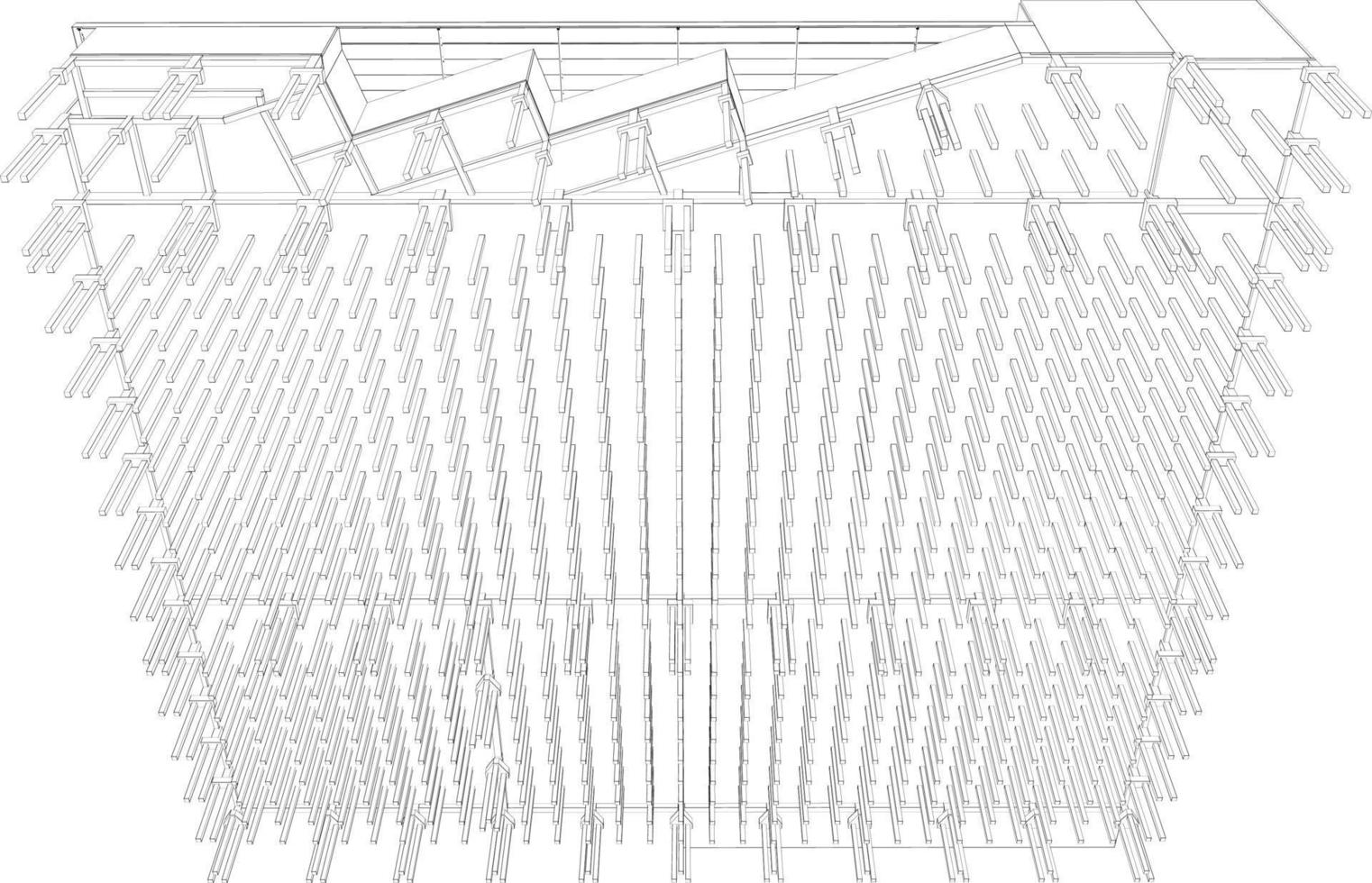 3D illustration of building project vector