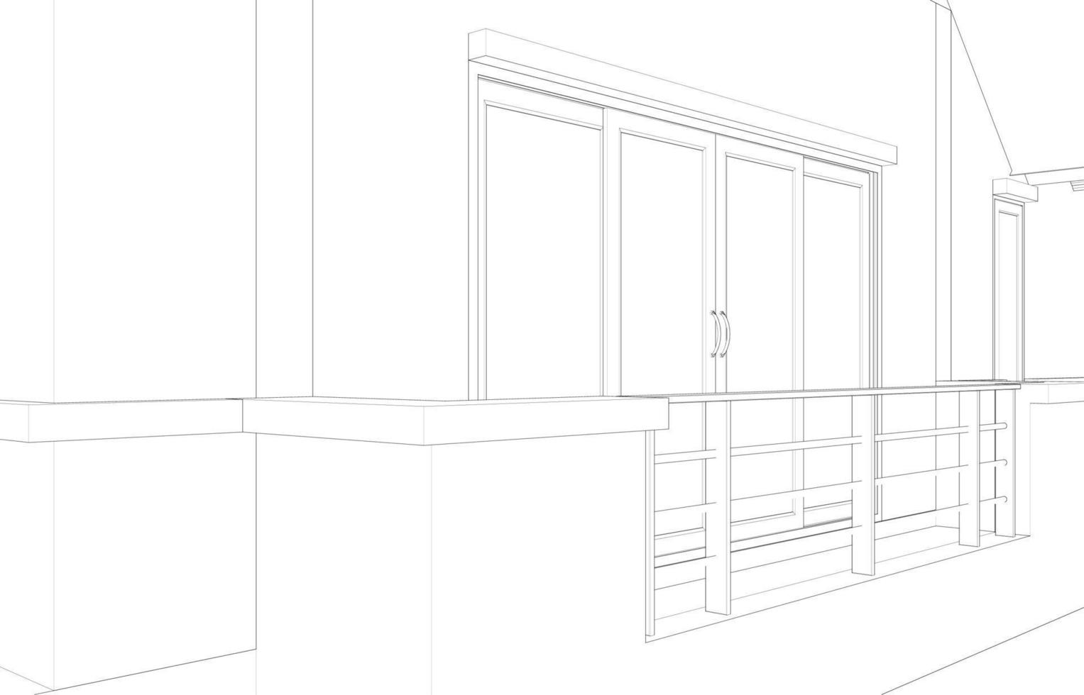 3D illustration of residential project vector