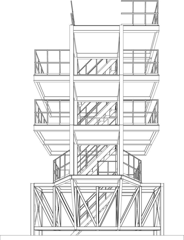 3d ilustración de industrial edificio vector