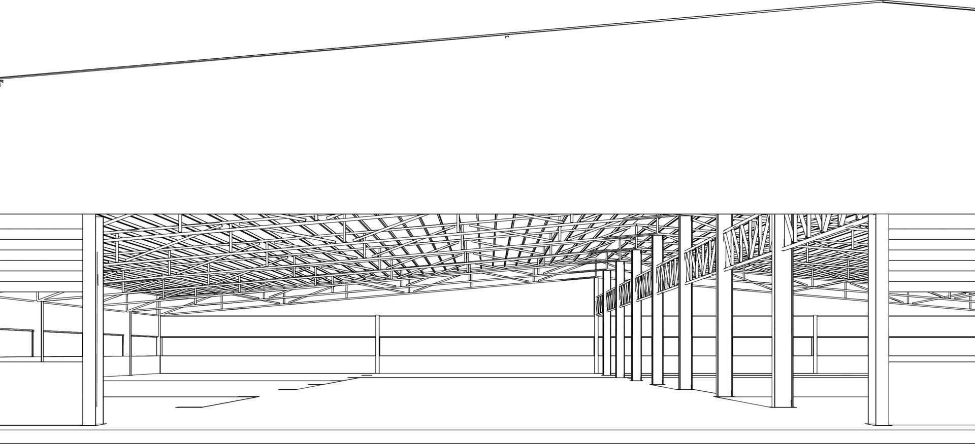 3D illustration of building structure vector