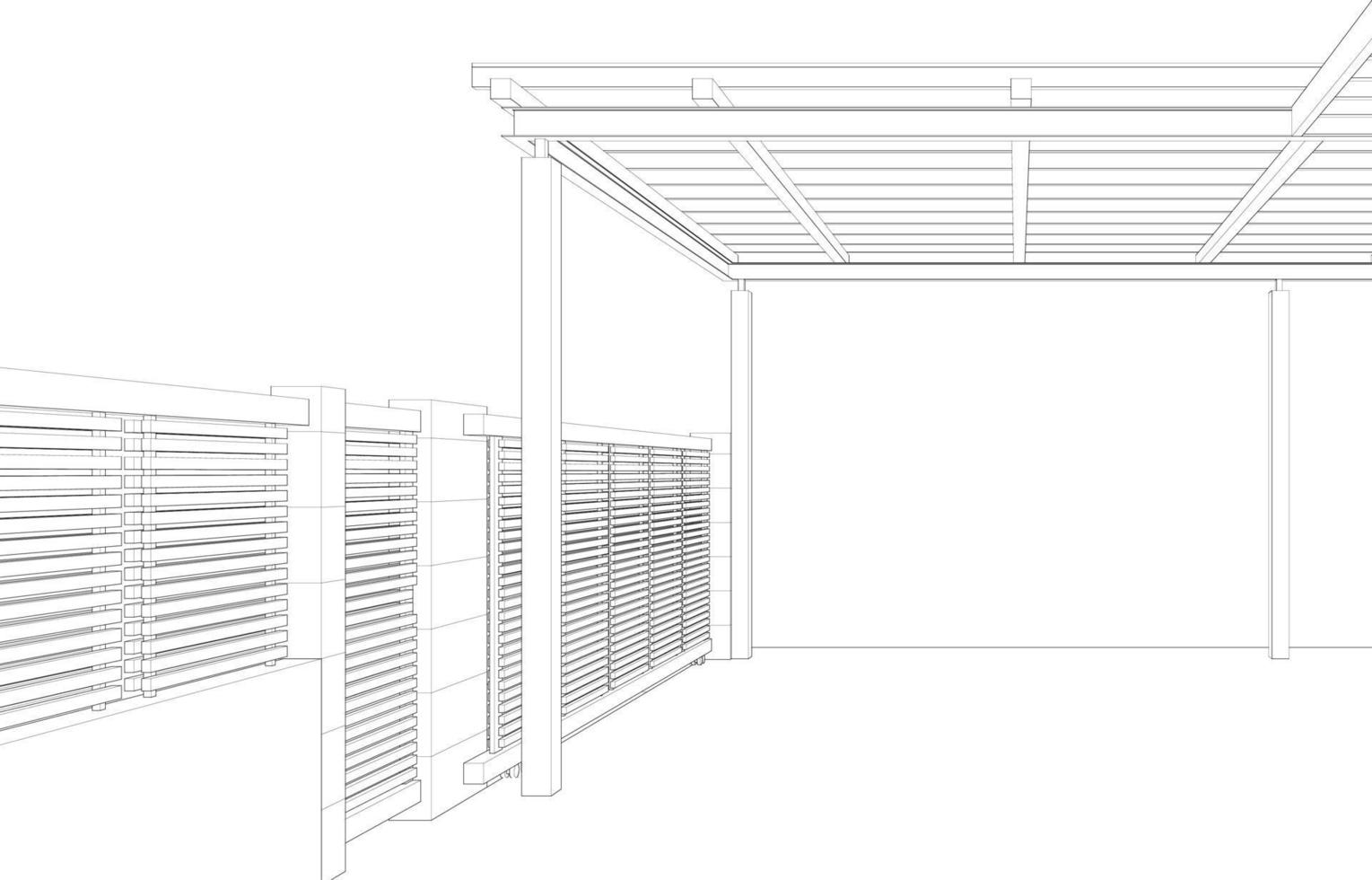 3d ilustración de residencial proyecto vector