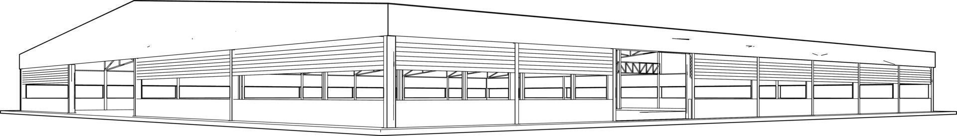 3d ilustración de edificio estructura vector