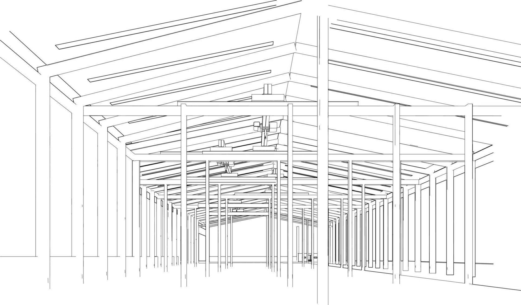 3D illustration of building structure vector