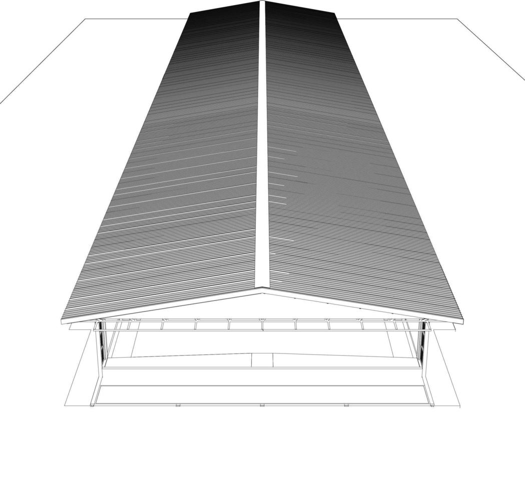 3D illustration of building structure vector