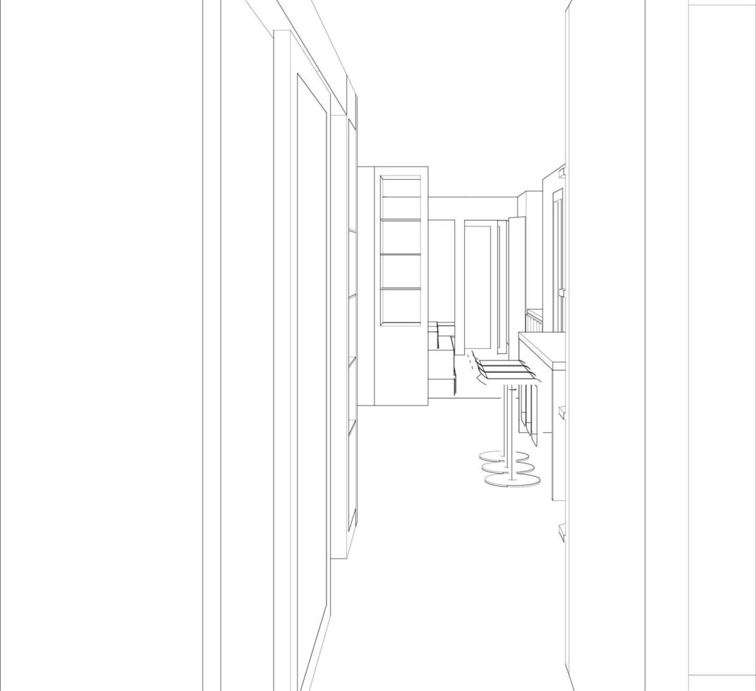 3D illustration of residential project vector