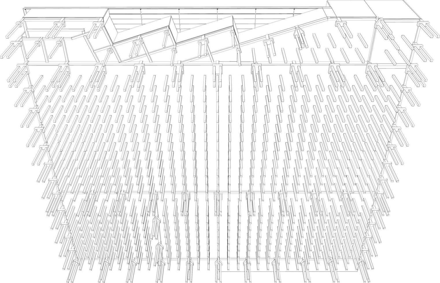 3D illustration of building project vector