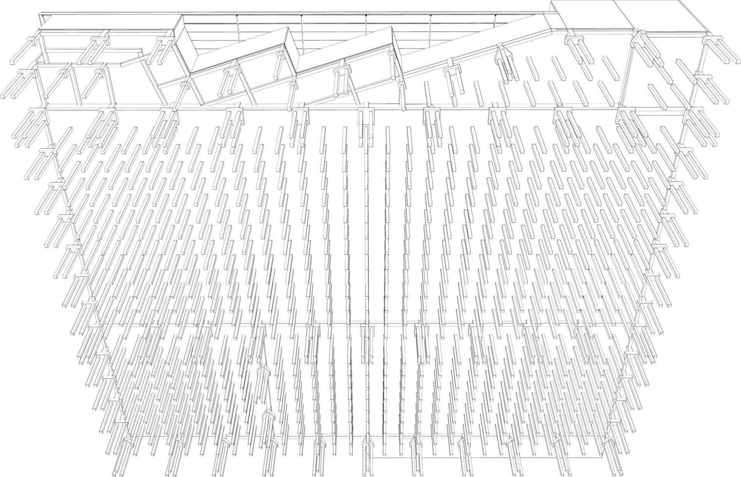 Ilustración 3D del proyecto de construcción vector