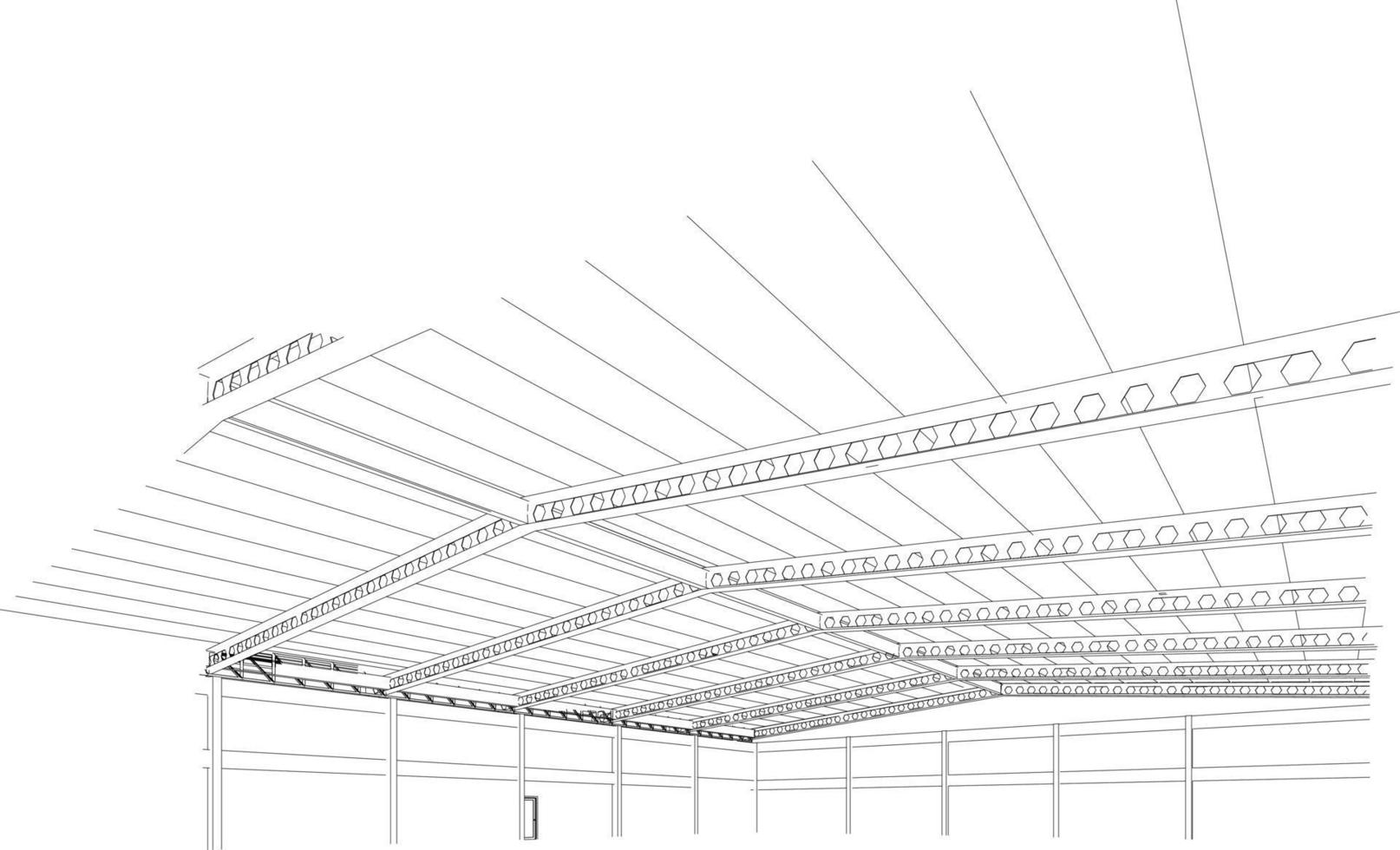 3D illustration of building structure vector
