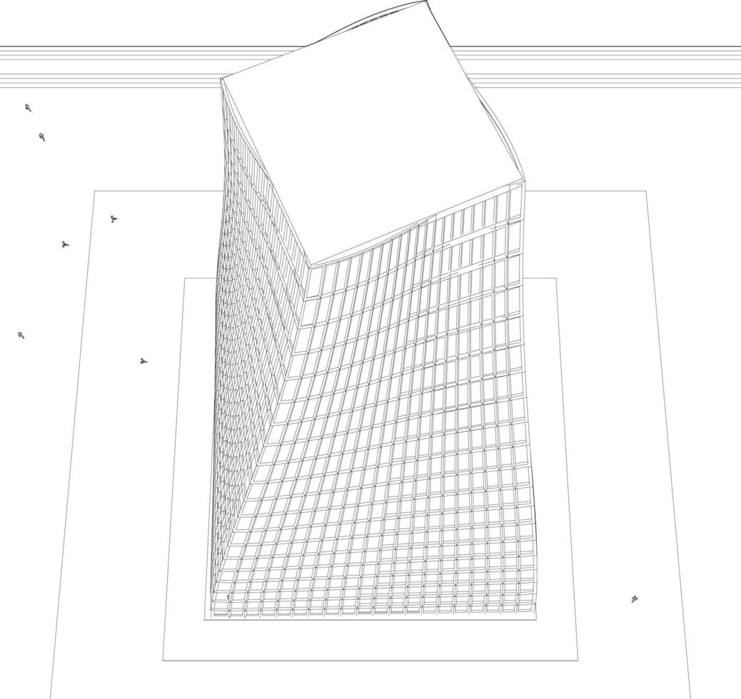 3d ilustración de edificio en concepto vector