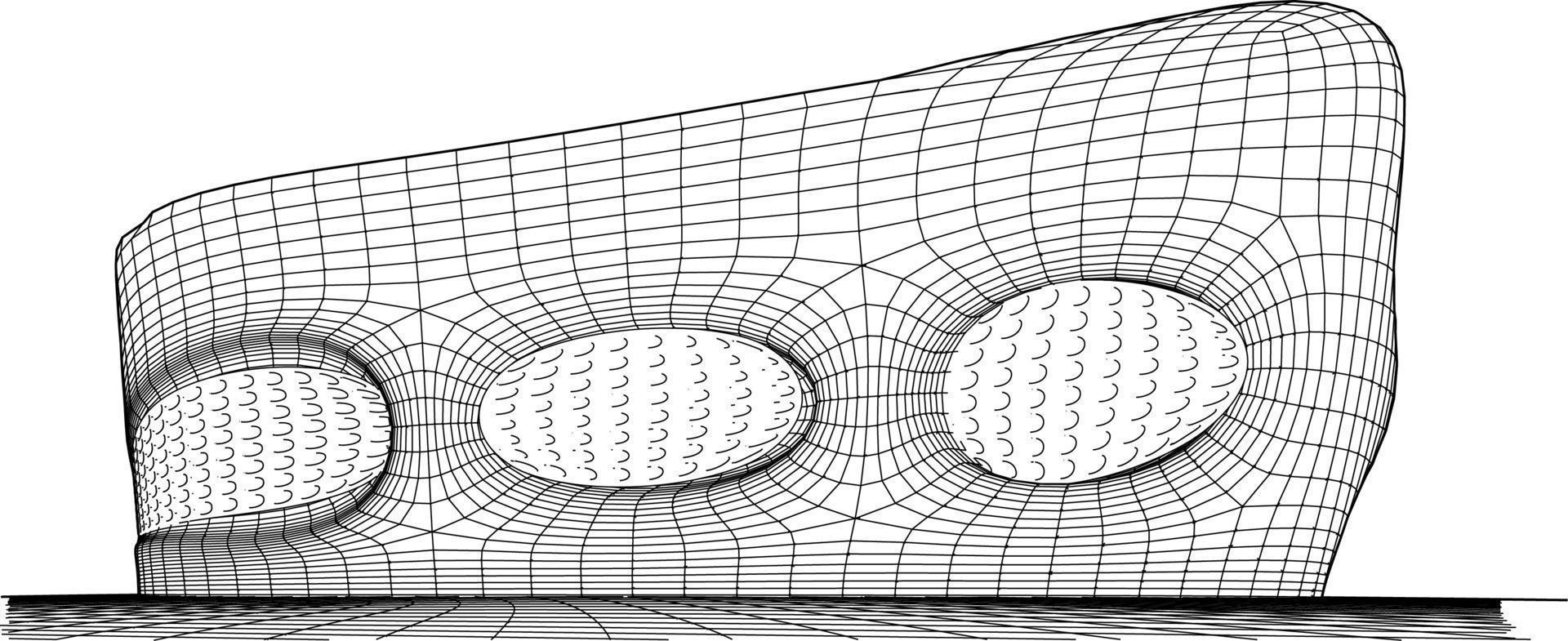 3d ilustración de edificio en concepto vector