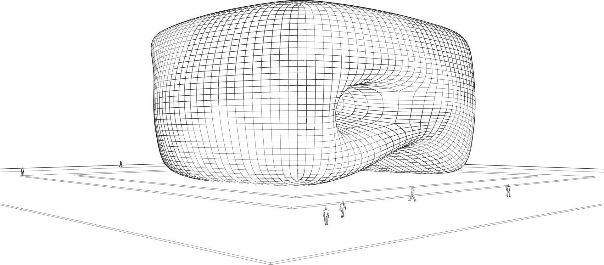 3d ilustración de edificio en concepto vector