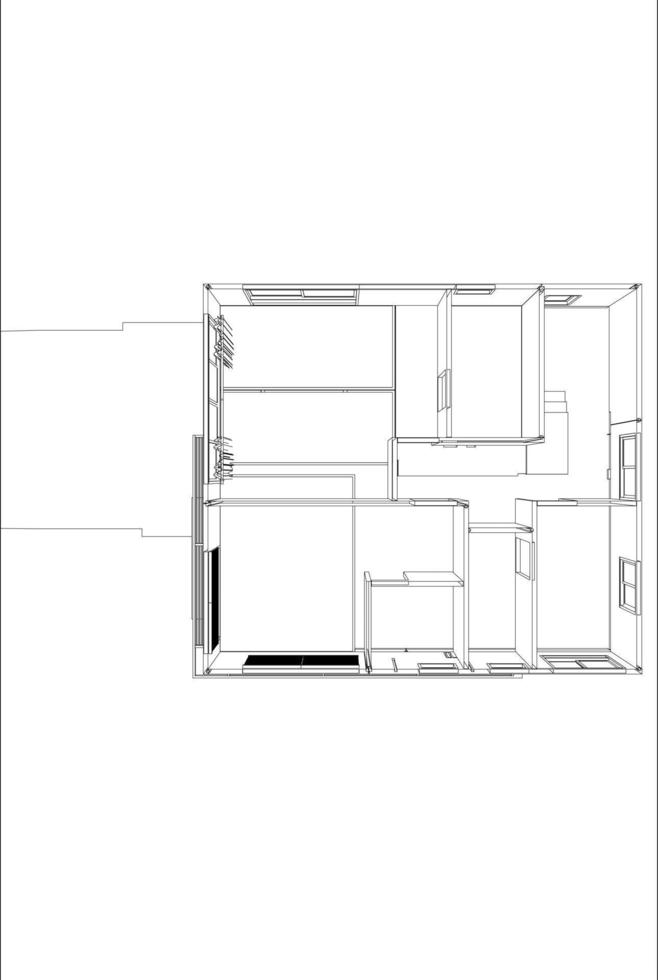 3D illustration of residential project vector