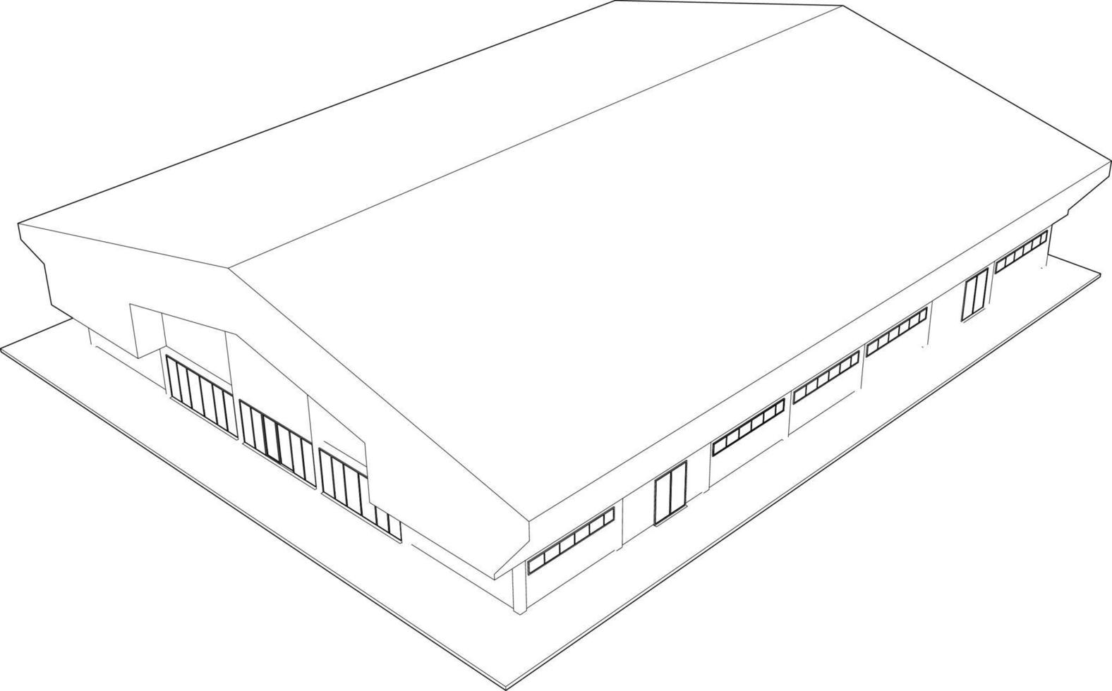 Ilustración 3D del proyecto de construcción vector