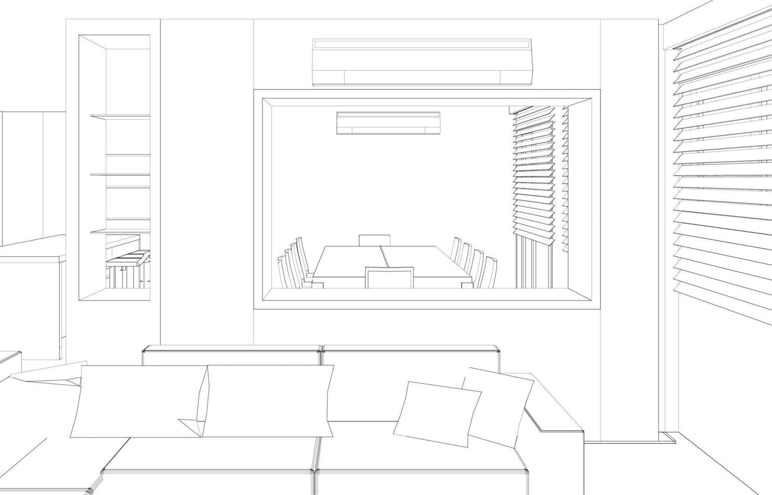 3d ilustración de residencial proyecto vector