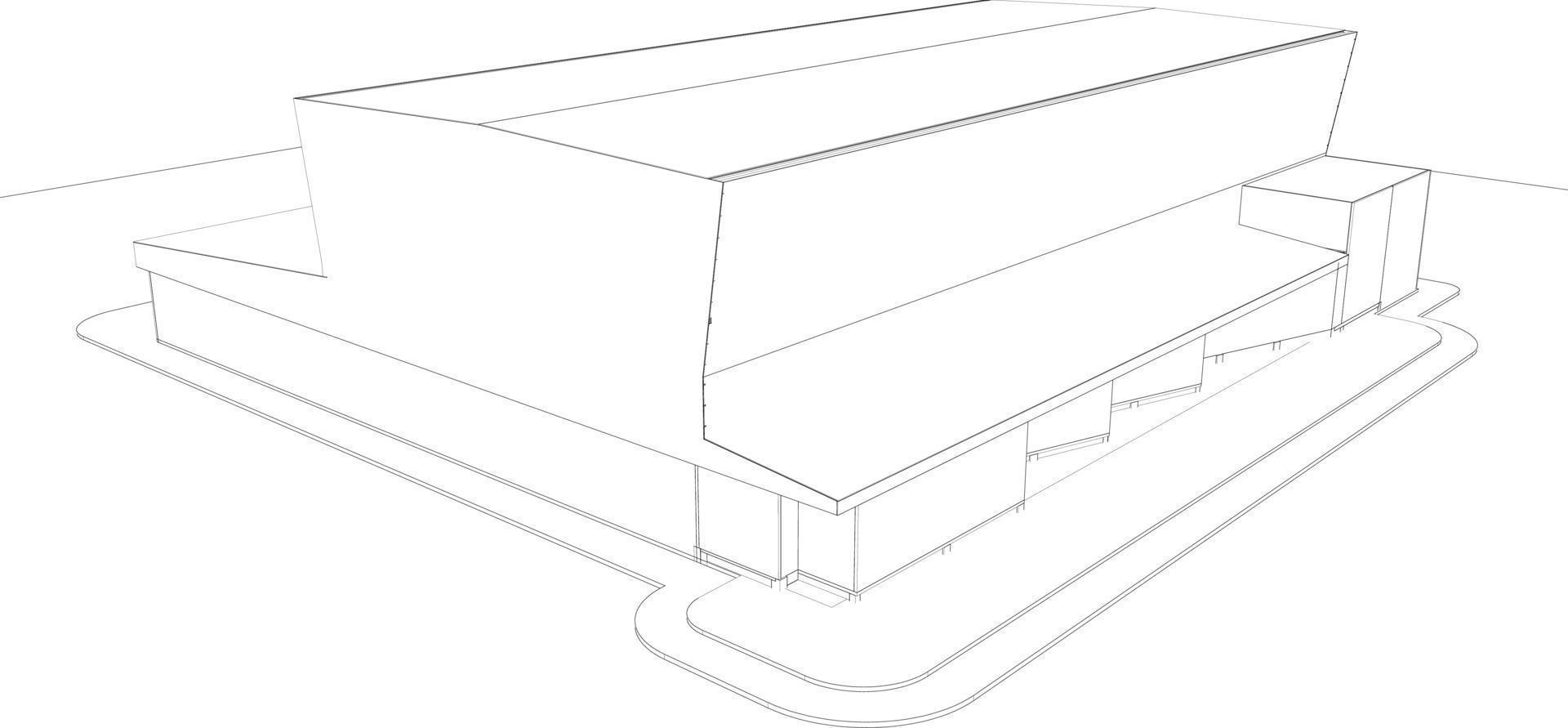 3D illustration of building project vector