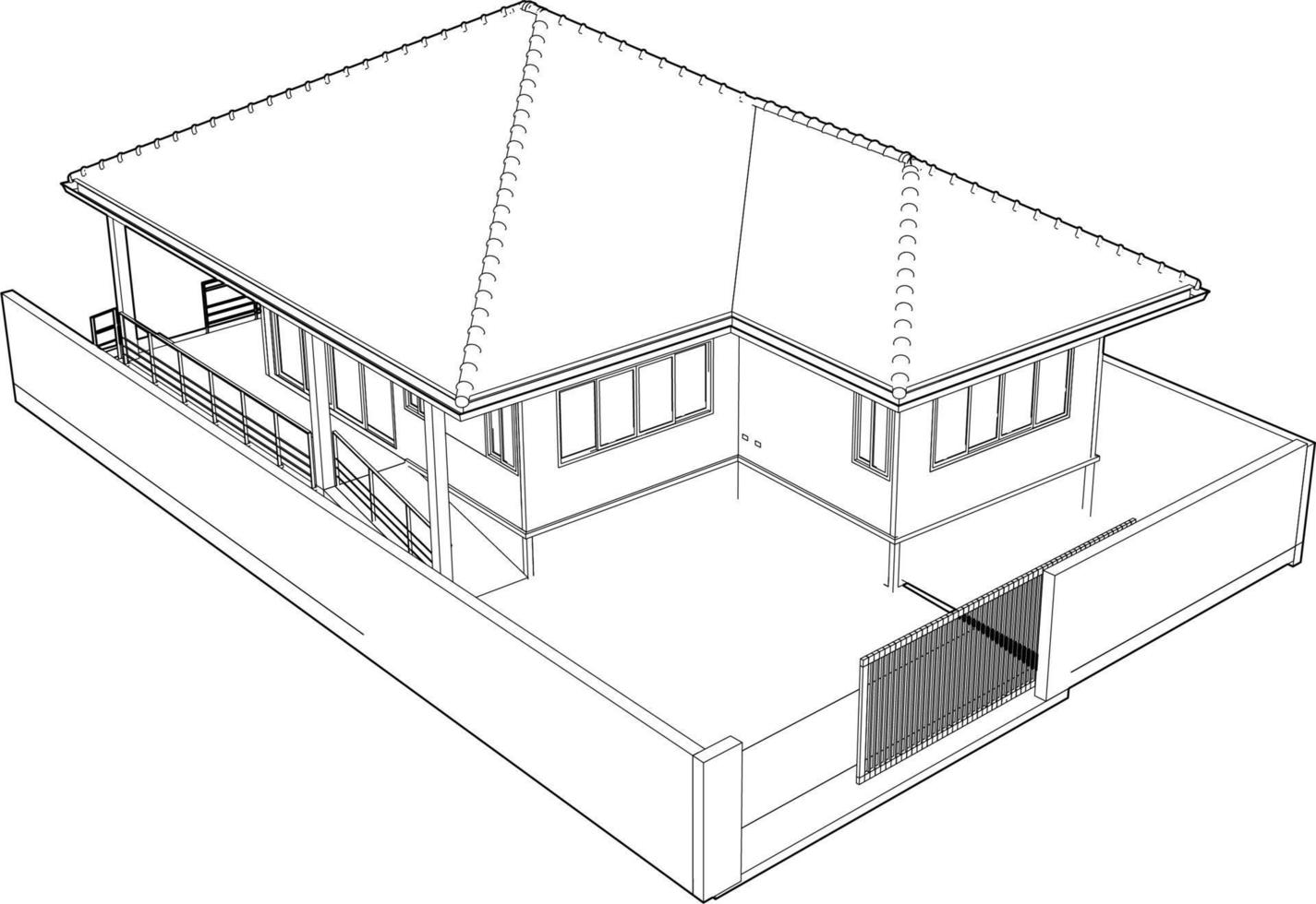 3d ilustración de residencial proyecto vector