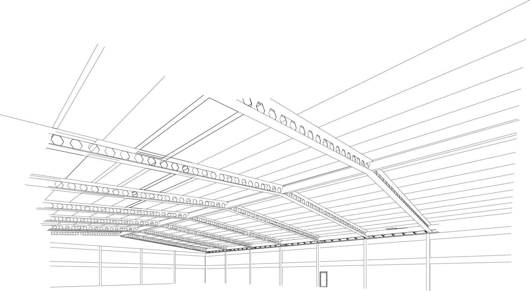 3D illustration of building structure vector