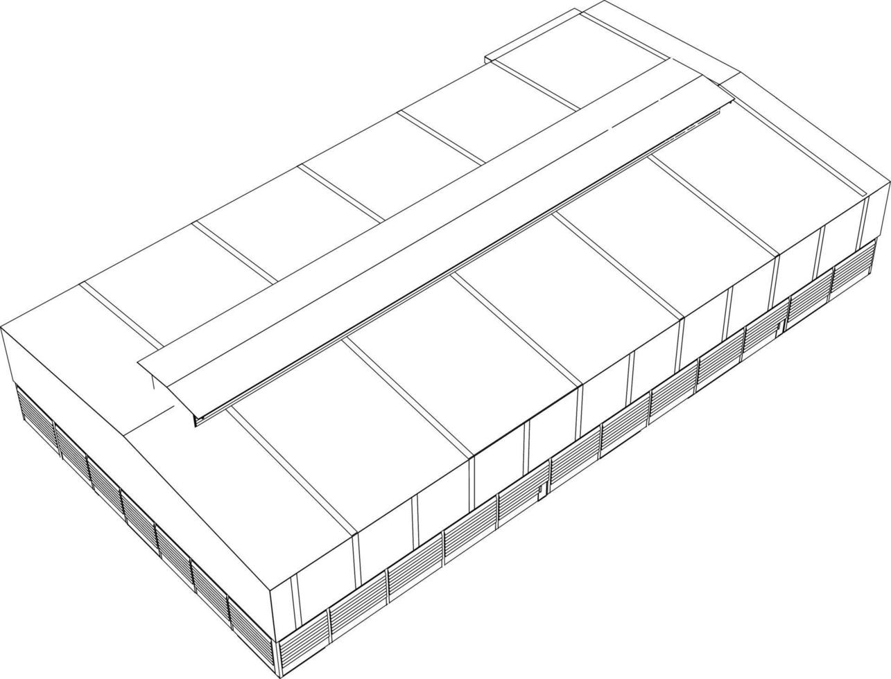 3D illustration of building structure vector