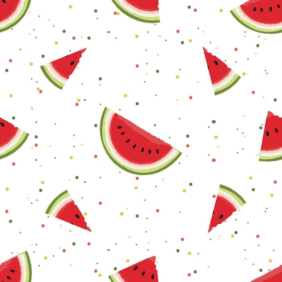 Fresh watermelon seamless pattern. vector