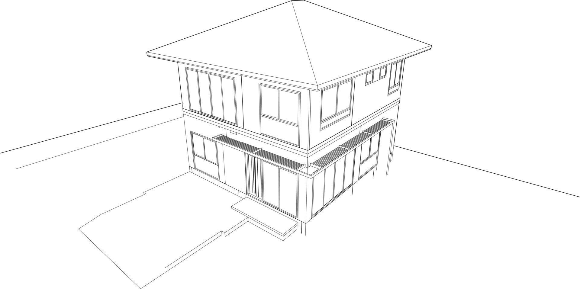 3D illustration of residential project vector