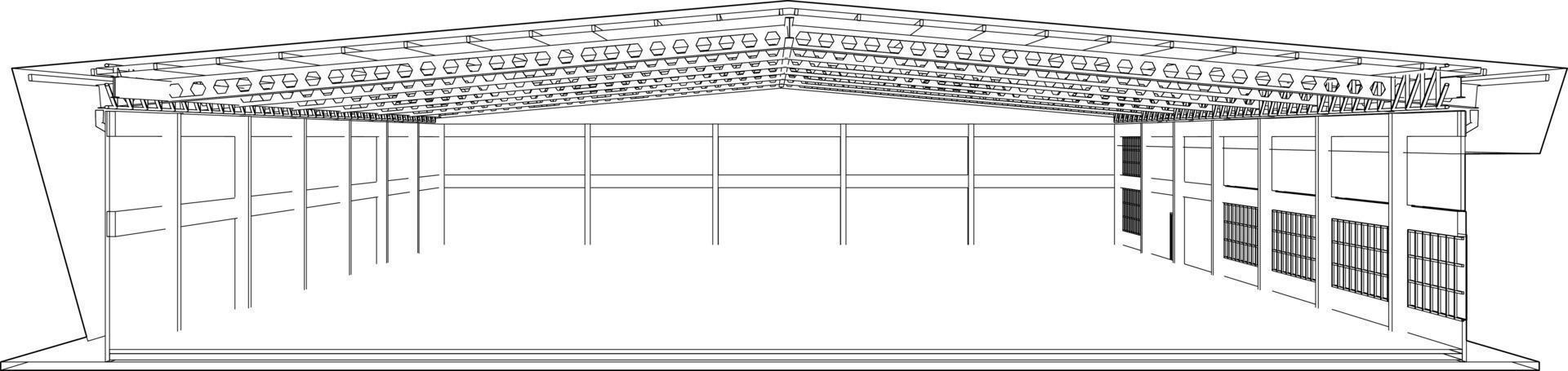 3D illustration of building structure vector
