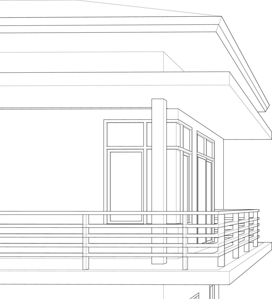 3d ilustración de residencial proyecto vector